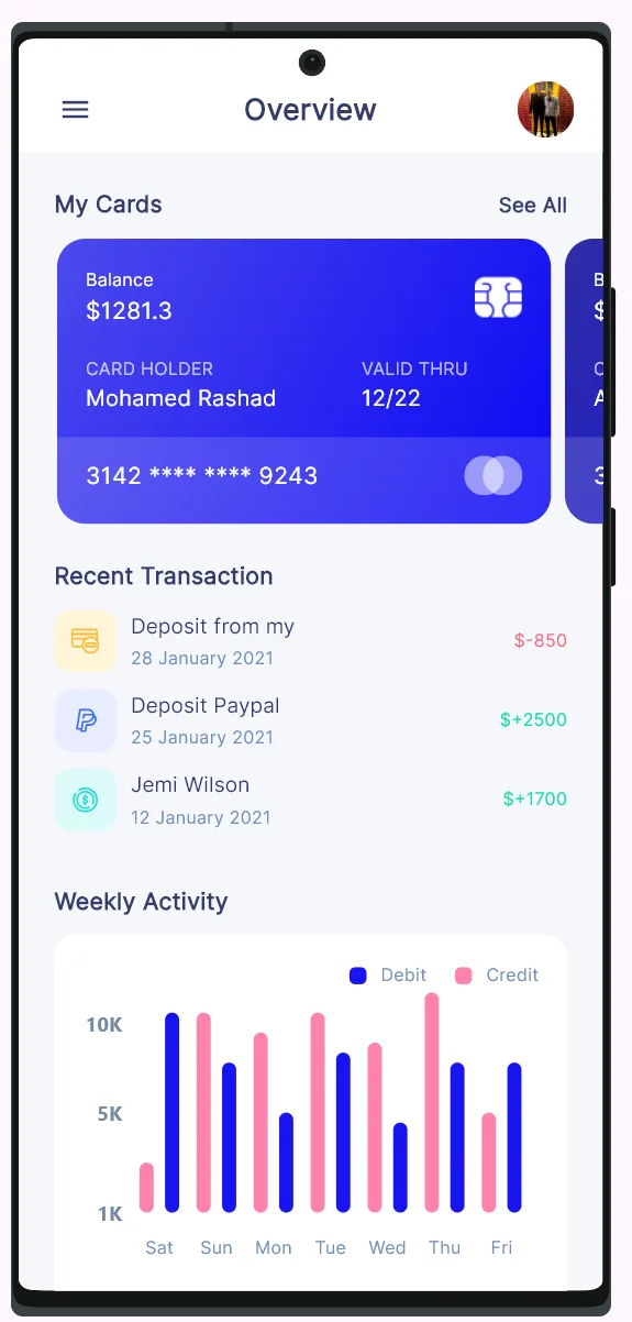 Bank Dash mobile screen 3
