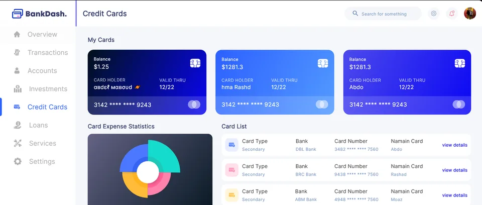 Bank Dash desktop screen 21