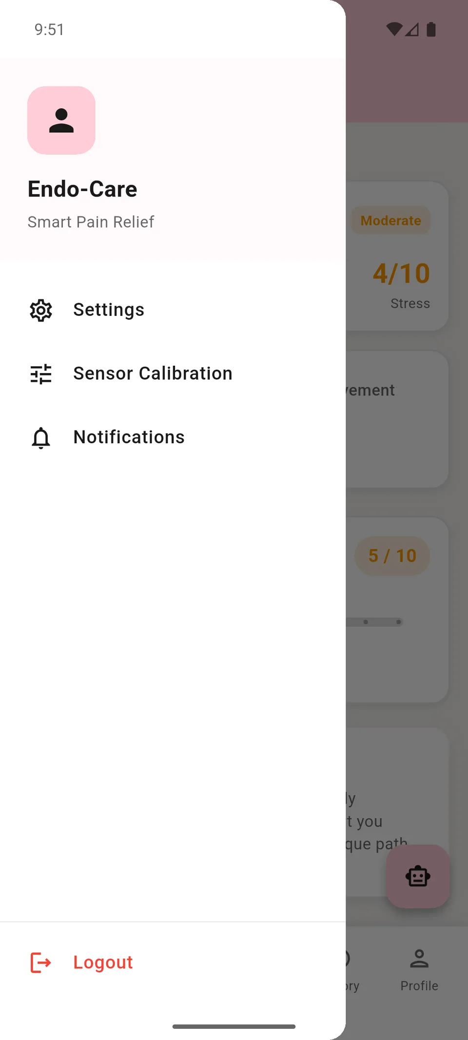 EndoCare mobile screen 15