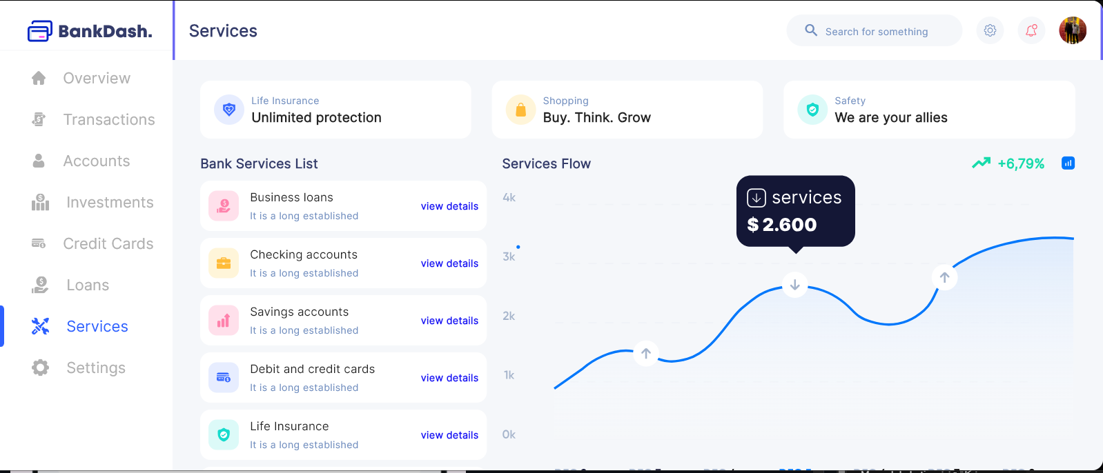 Bank Dash desktop screen 2