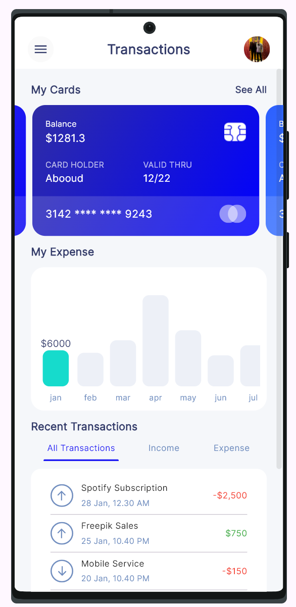 Bank Dash mobile screen 3