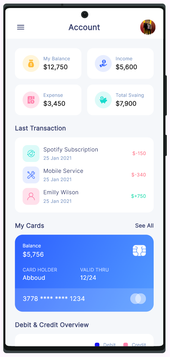 Bank Dash mobile screen 5