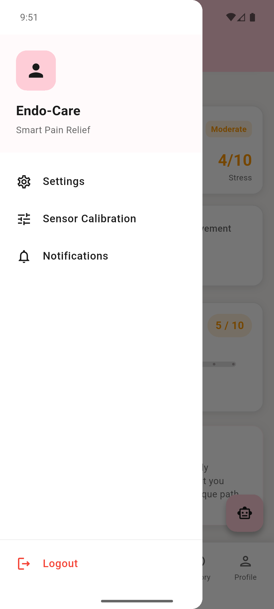 EndoCare mobile screen 15